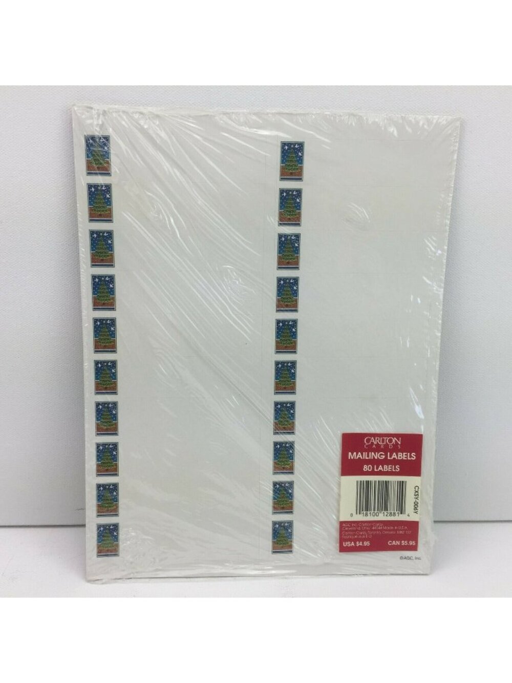 Carlton Cards Christmas Tree Blank Address Mailing Labels 80 Count Stickers Peel